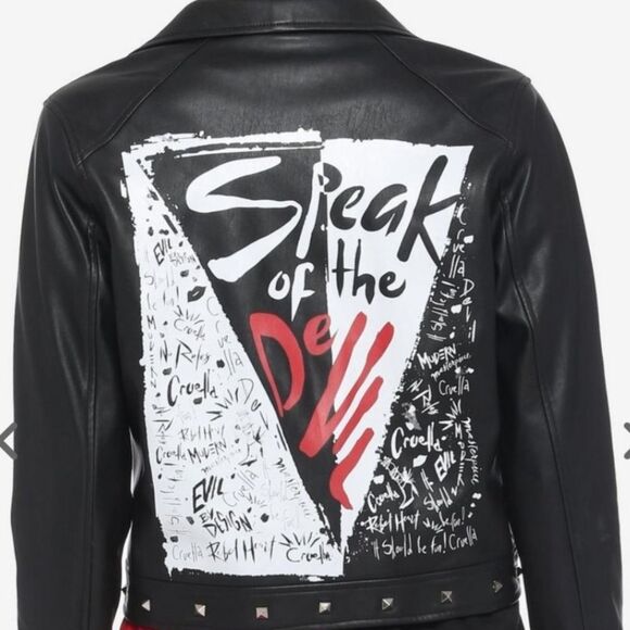 Disney Cruella Moto Jacket Speak of the DeVil 101 Dalmatians Junior XL New OOS - Picture 2 of 16